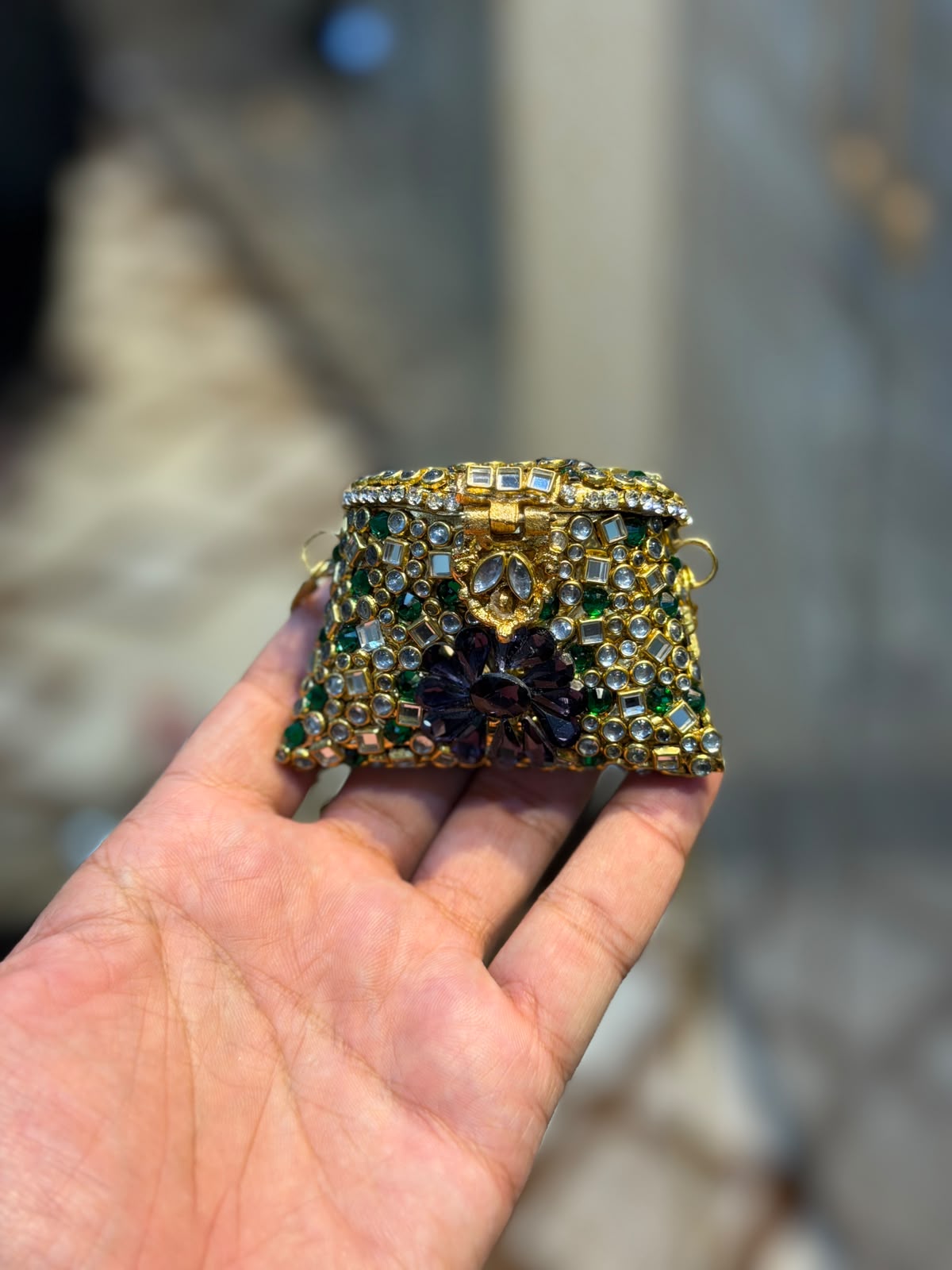Stylish Indian Kundan Metal Clutch_Small Size_New Arrival
