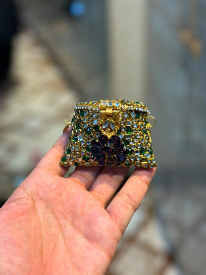 Stylish Indian Kundan Metal Clutch_Small Size_New Arrival