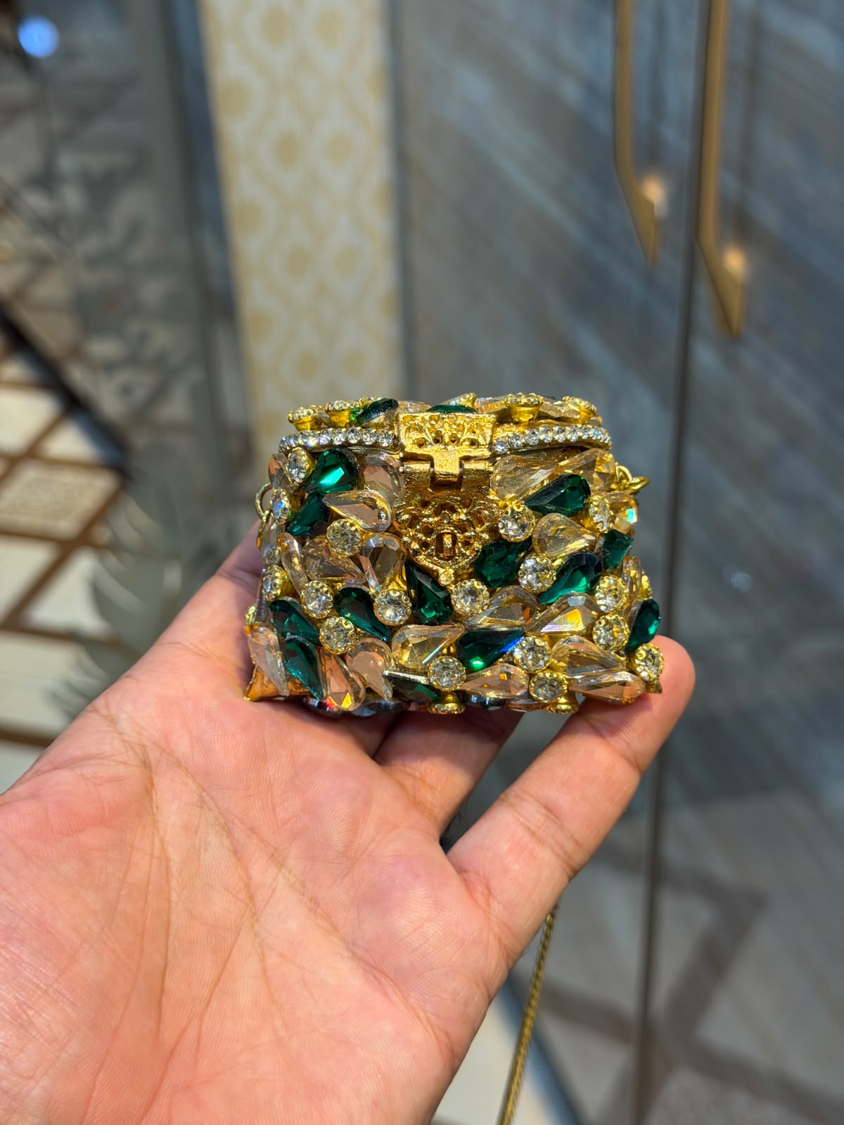 Stylish Indian Kundan Metal Clutch_Small Size_New Arrival