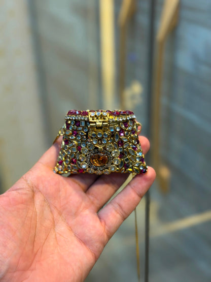 Stylish Indian Kundan Metal Clutch_Small Size_New Arrival