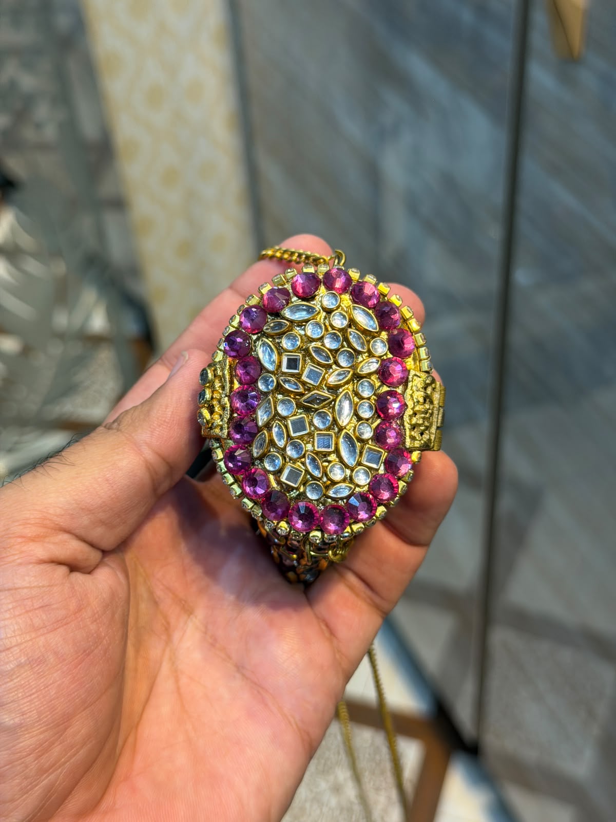 Stylish Indian Kundan Metal Clutch_Small Size_New Arrival