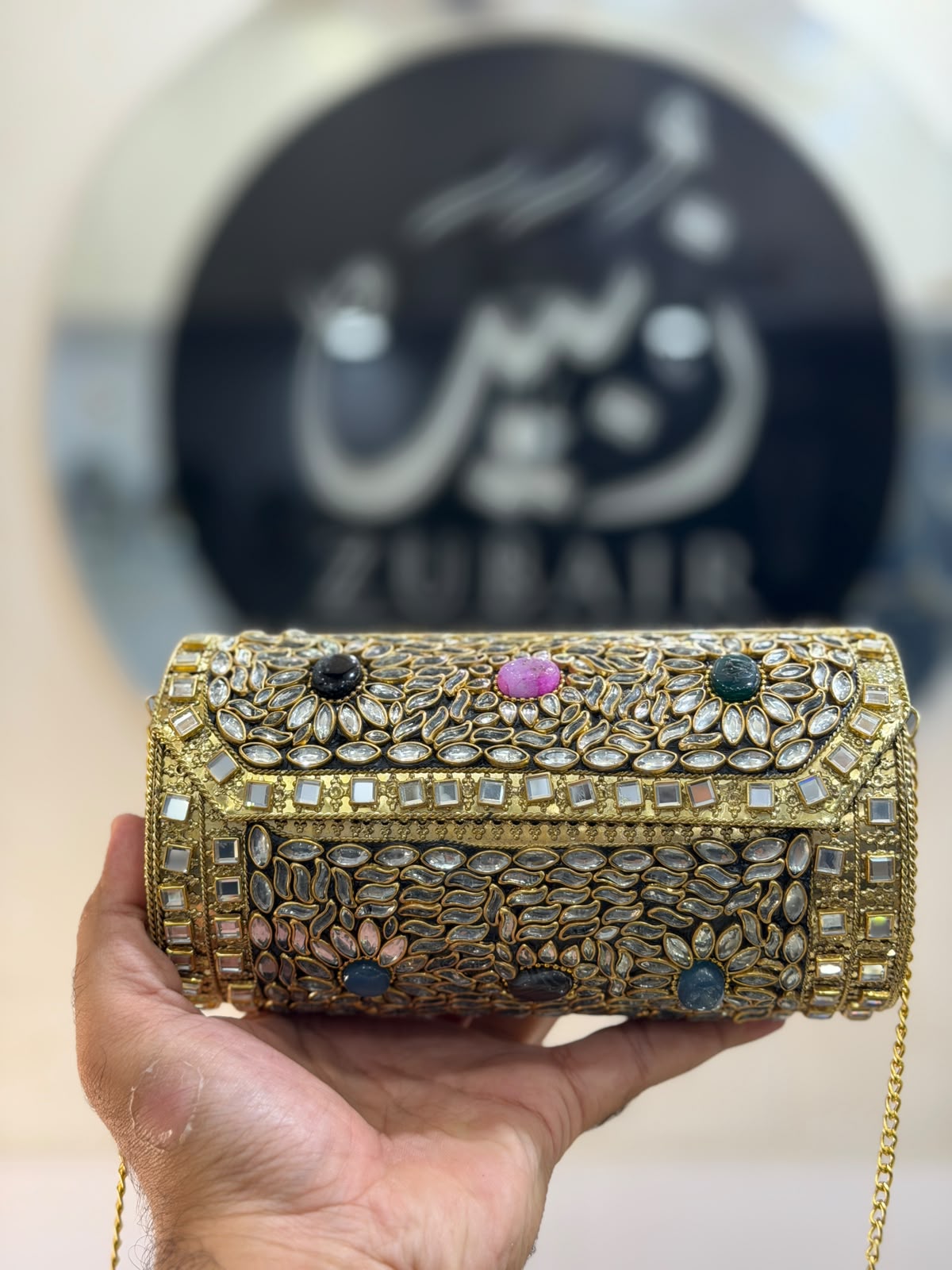 Luxury Indian Kundan Metal Dholki_Dholki Shape_New Arrival 1