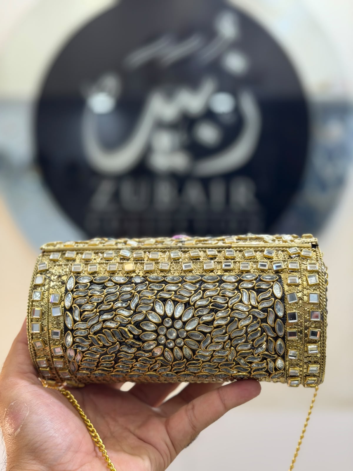 Luxury Indian Kundan Metal Dholki_Dholki Shape_New Arrival 1