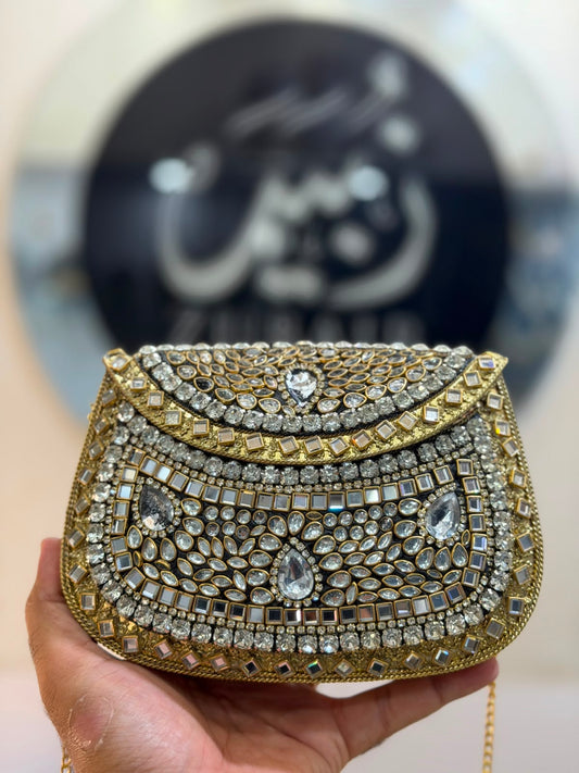 Luxury Indian Kundan Metal Dholki_D Shape_New Arrival 6