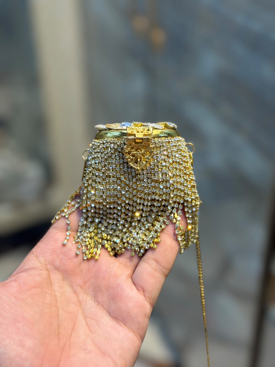 Stylish Indian Kundan Metal Clutch_Small Size_New Arrival