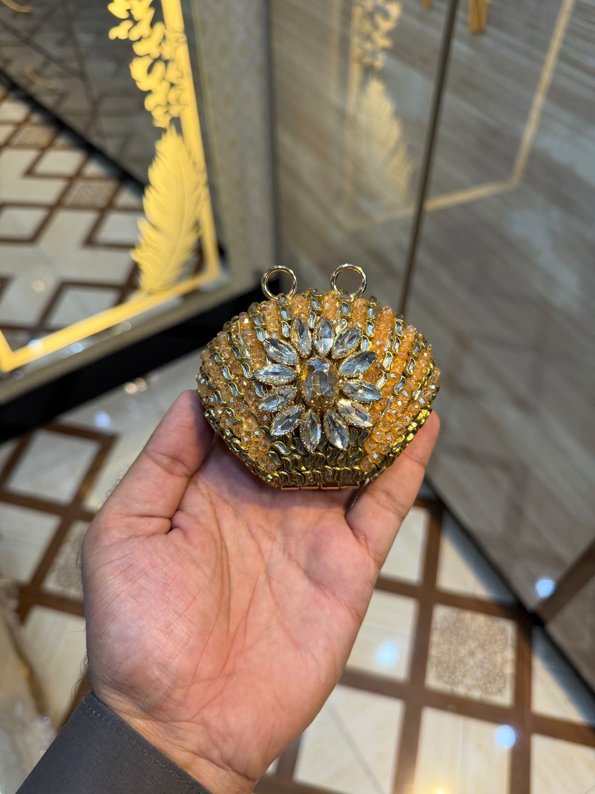 Stylish Indian Kundan Metal Clutch_Small Size_New Arrival