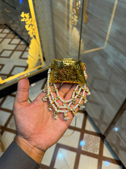 Stylish Indian Kundan Metal Clutch_Small Size_New Arrival