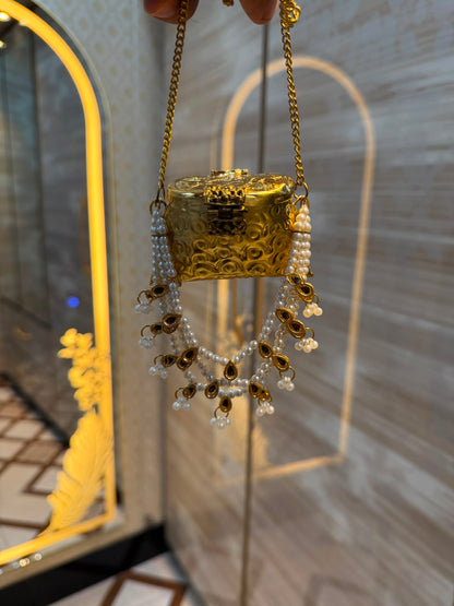 Stylish Indian Pearl Metal Clutch_Small Size_New Arrival