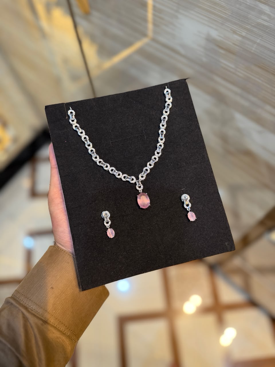 Royal Zircon Necklace Set | Wedding Collection – Design 09