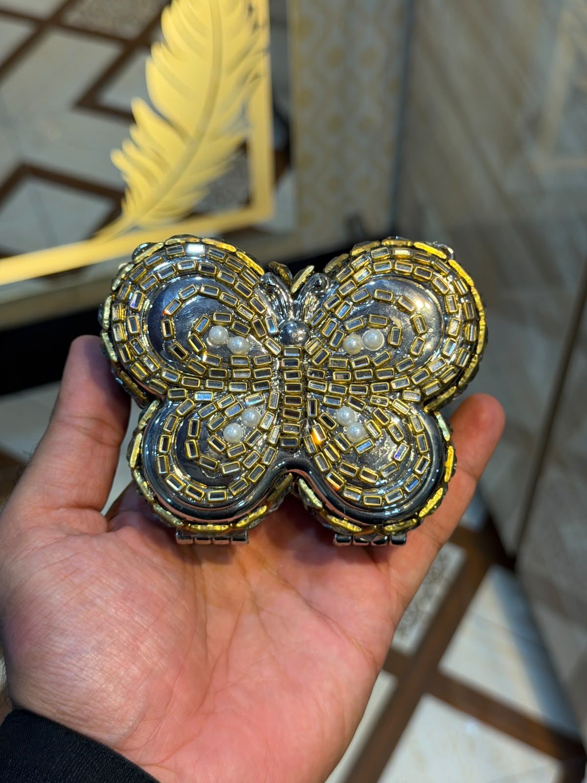 Handmade Luxury Kundan Stone Work Clutch | Wedding & Party Collection | Design 6