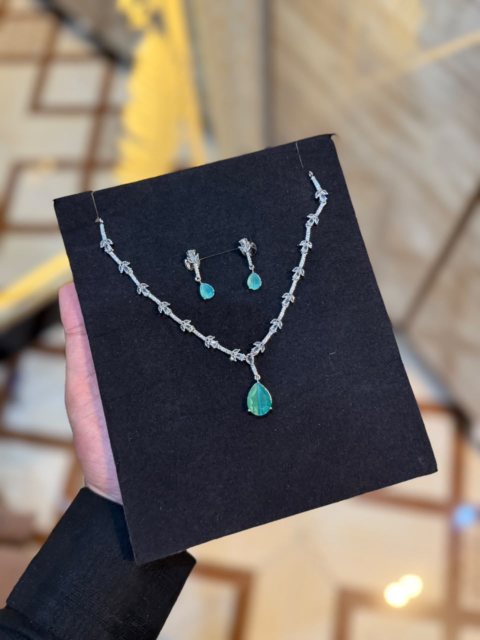 Royal Zircon Necklace Set | Wedding Collection – Design 11