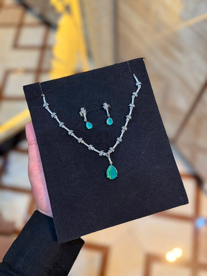 Royal Zircon Necklace Set | Wedding Collection – Design 11