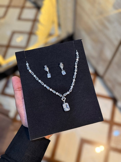 Royal Zircon Necklace Set | Wedding Collection – Design 12
