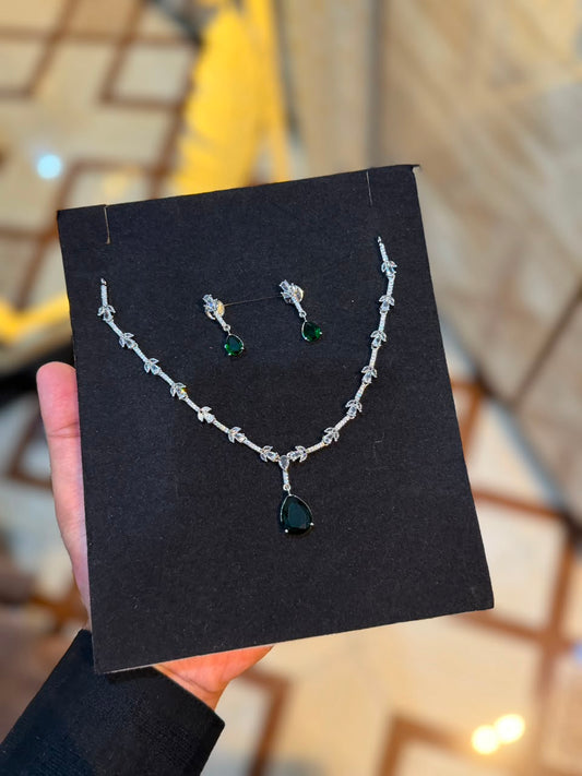 Royal Zircon Necklace Set | Wedding Collection – Design 16