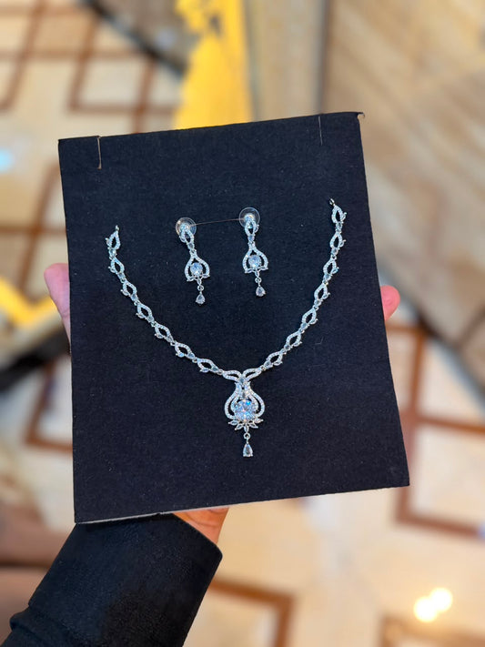 Royal Zircon Necklace Set | Wedding Collection – Design 19