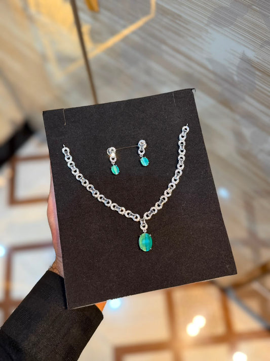 Royal Zircon Necklace Set | Wedding Collection – Design 22