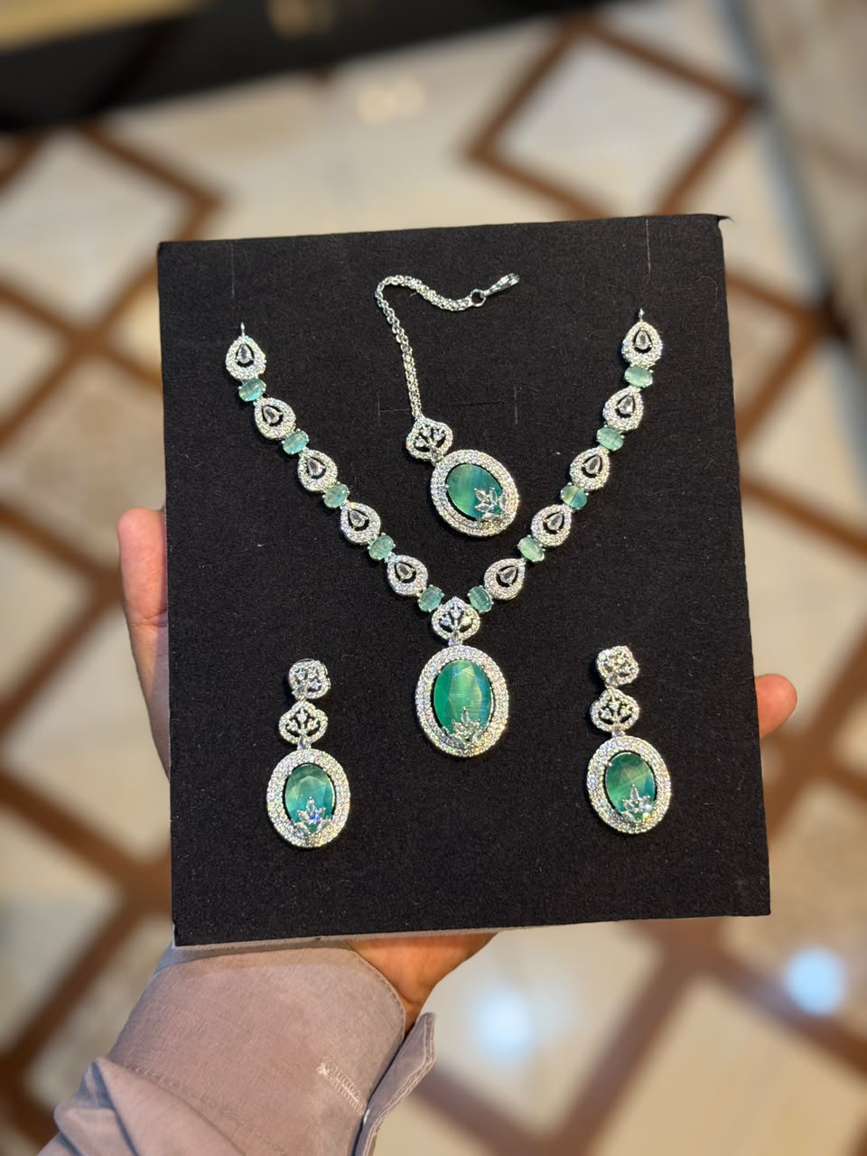 Royal Zircon Necklace Set | Bridal Collection – Design 01