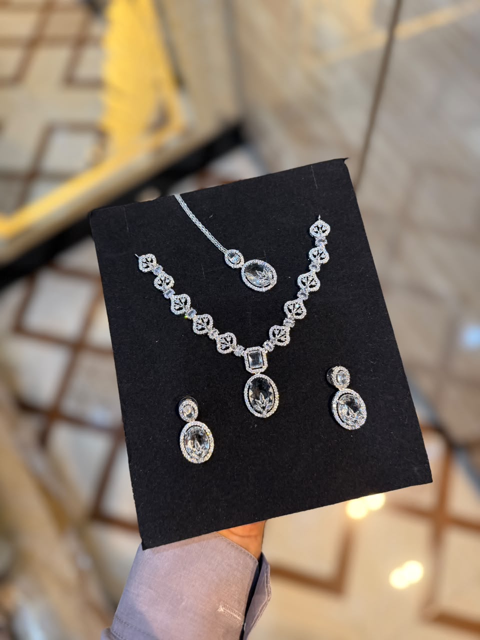 Royal Zircon Necklace Set | Bridal Collection – Design 04