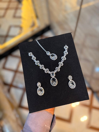 Royal Zircon Necklace Set | Bridal Collection – Design 04