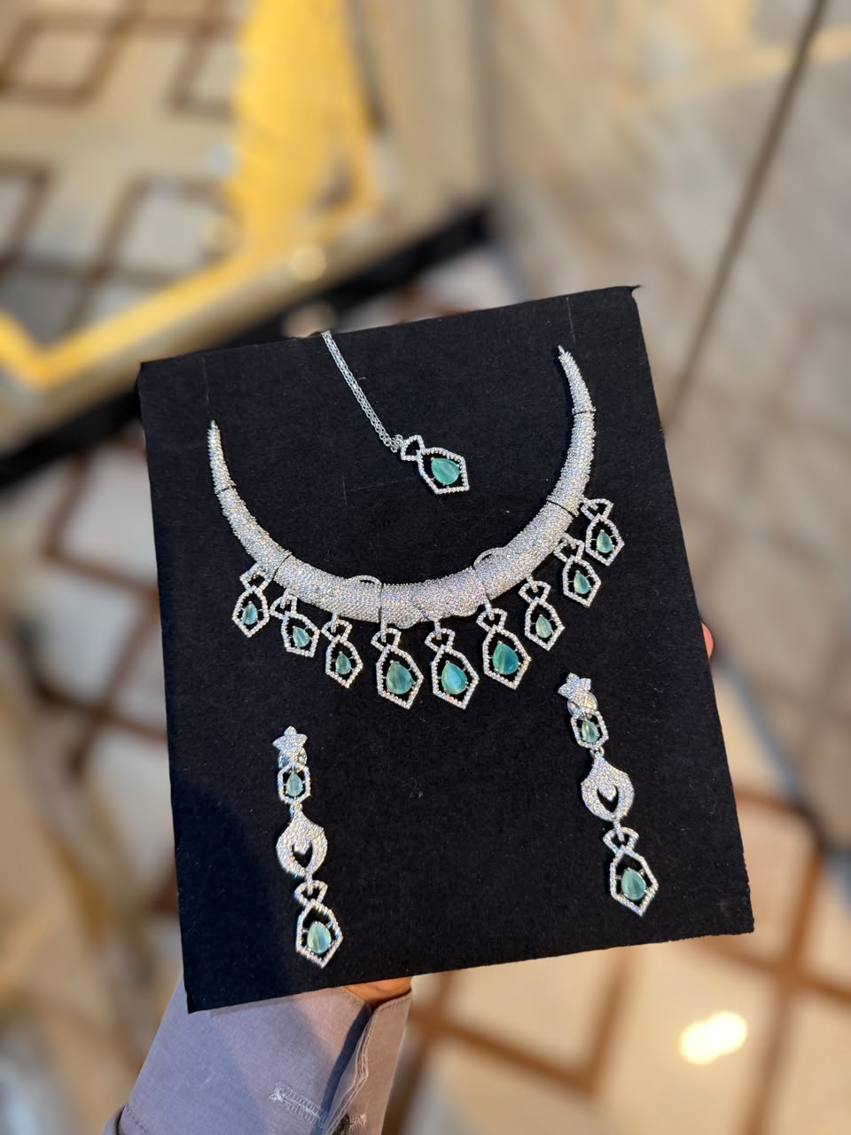 Royal Zircon Necklace Set | Bridal Collection – Design 05
