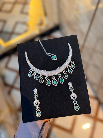 Royal Zircon Necklace Set | Bridal Collection – Design 05