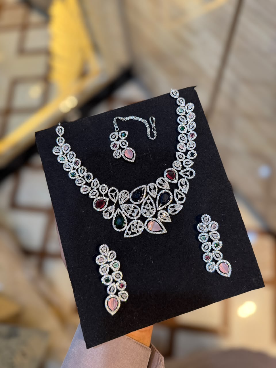 Royal Zircon Necklace Set | Bridal Collection – Design 07