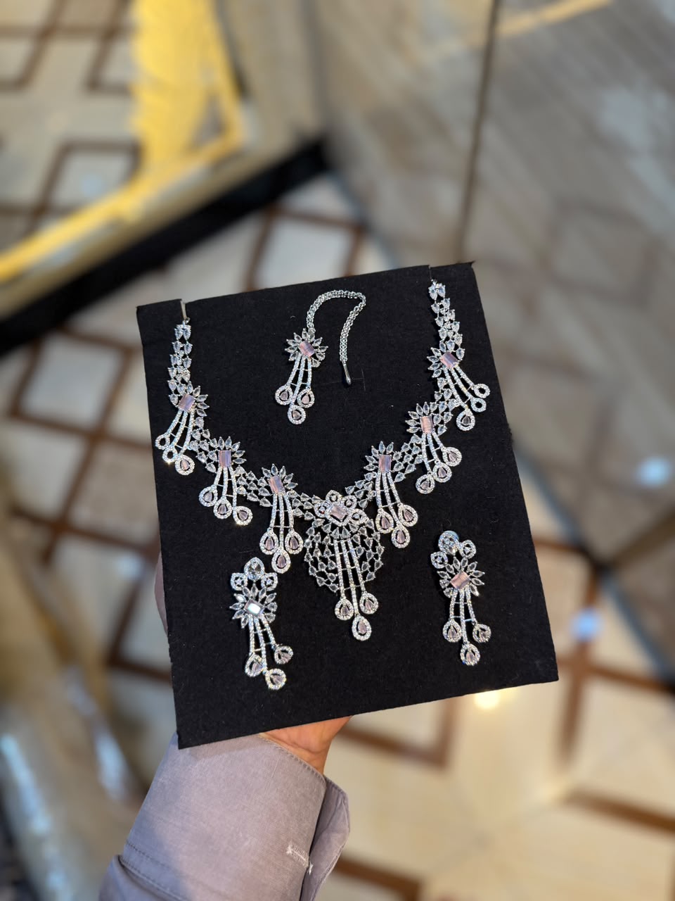 Royal Zircon Necklace Set | Bridal Collection – Design 08