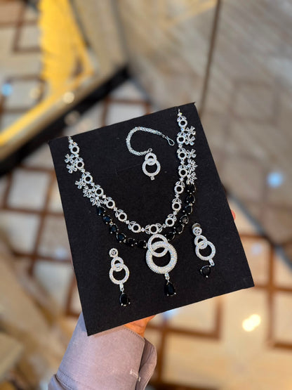 Royal Zircon Necklace Set | Bridal Collection – Design 09
