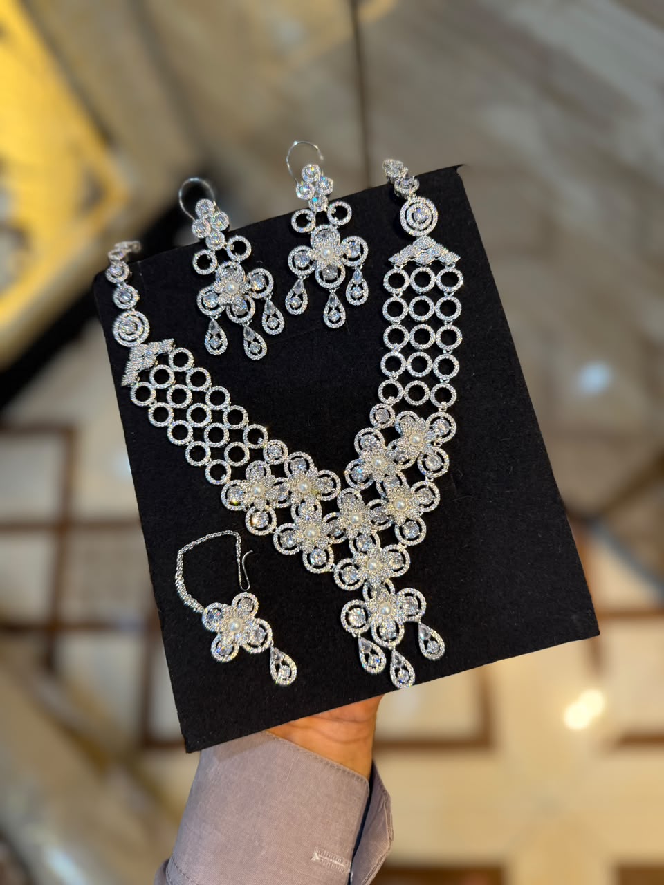 Royal Zircon Necklace Set | Bridal Collection – Design 13