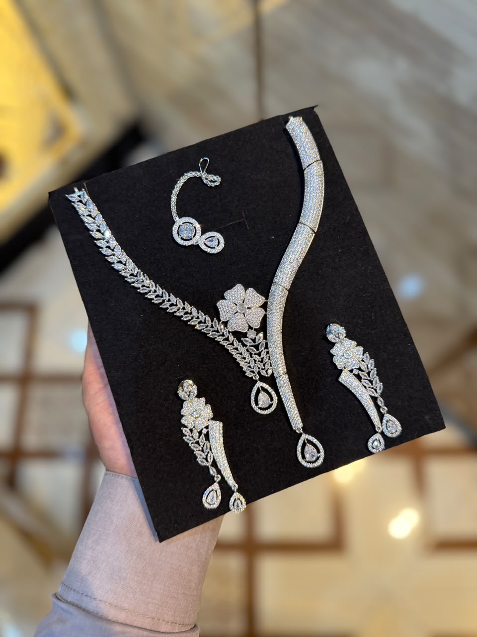 Royal Zircon Necklace Set | Bridal Collection – Design 15