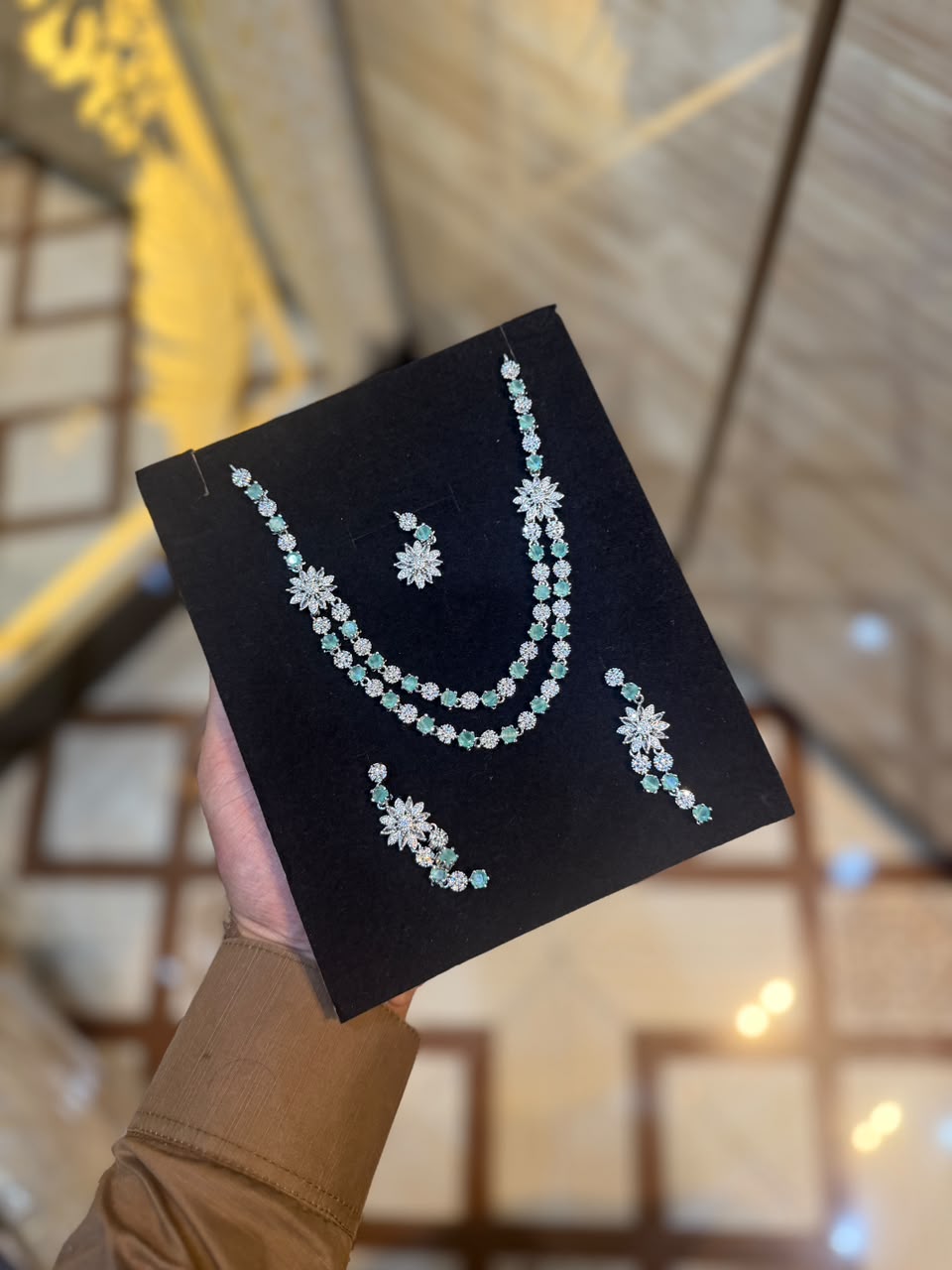 Royal Zircon Necklace Set | Bridal Collection – Design 18