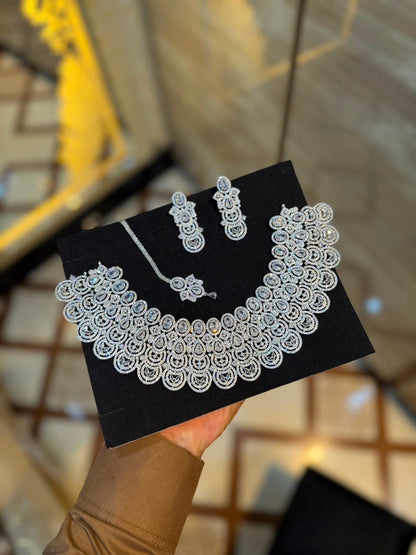 Royal Zircon Necklace Set | Bridal Collection – Design 19