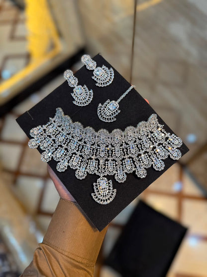 Royal Zircon Necklace Set | Bridal Collection – Design 20