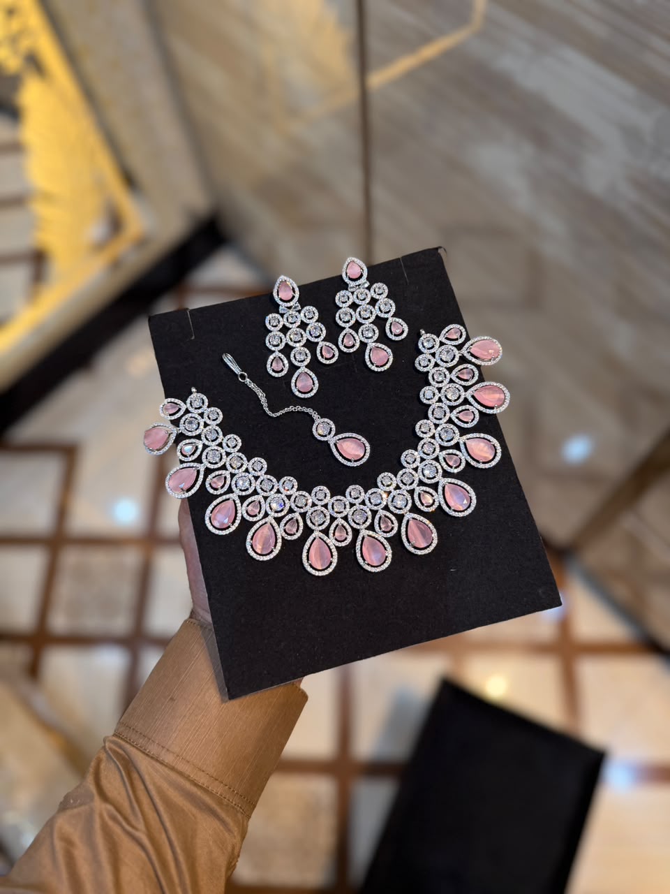 Royal Zircon Necklace Set | Bridal Collection – Design 21