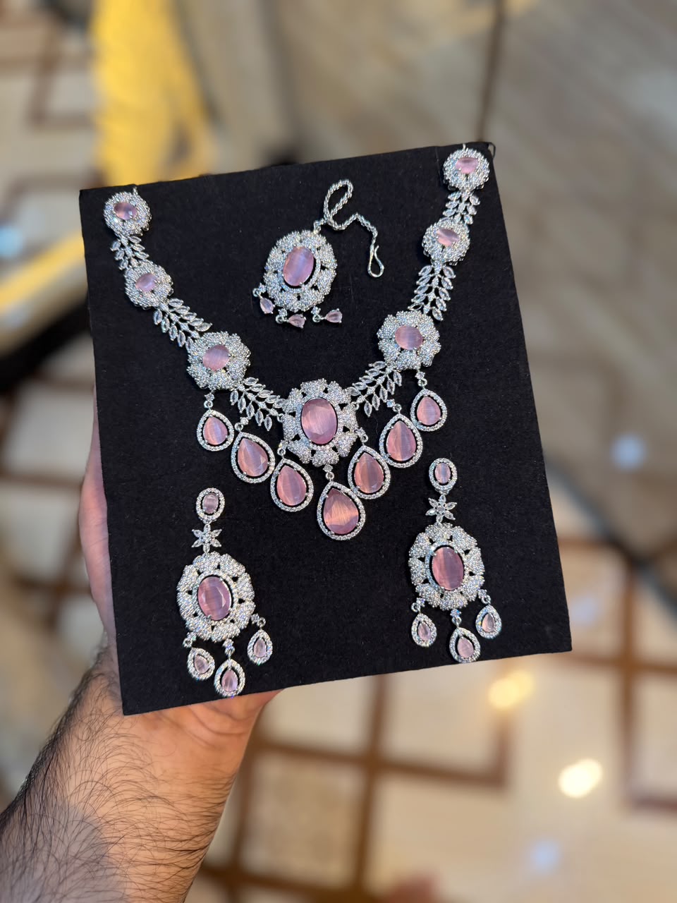Royal Zircon Necklace Set | Bridal Collection – Design 25