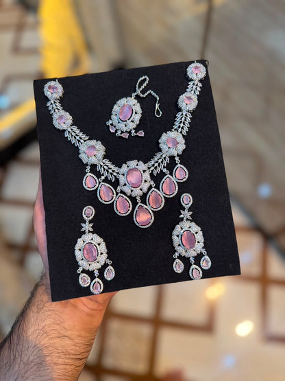 Royal Zircon Necklace Set | Bridal Collection – Design 25