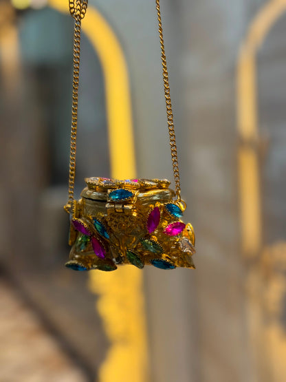 Stylish Indian Kundan Metal Clutch_Small Size_New Arrival