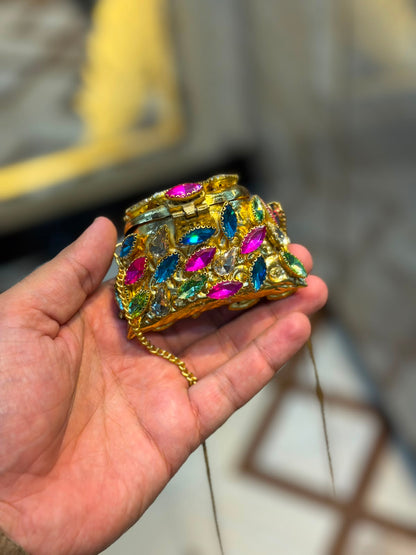 Stylish Indian Kundan Metal Clutch_Small Size_New Arrival