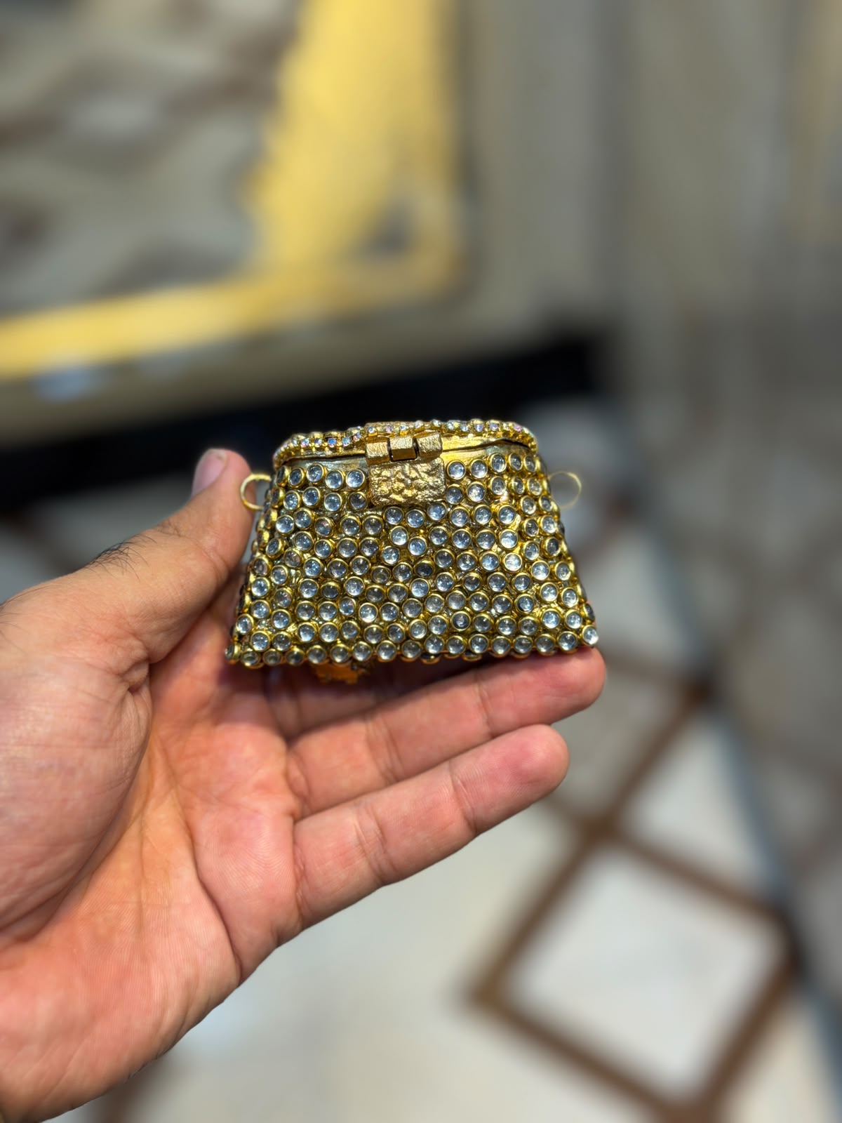 Stylish Indian Kundan Metal Clutch_Small Size_New Arrival