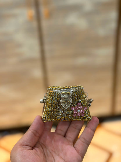 Stylish Indian Kundan Metal Clutch_Small Size_New Arrival