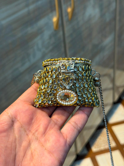 Stylish Indian Kundan Metal Clutch_Small Size_New Arrival