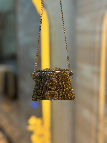 Stylish Indian Kundan Metal Clutch_Small Size_New Arrival