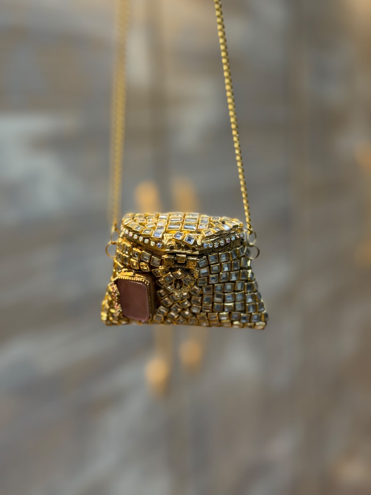 Stylish Indian Kundan Metal Clutch_Small Size_New Arrival