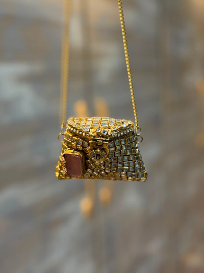 Stylish Indian Kundan Metal Clutch_Small Size_New Arrival