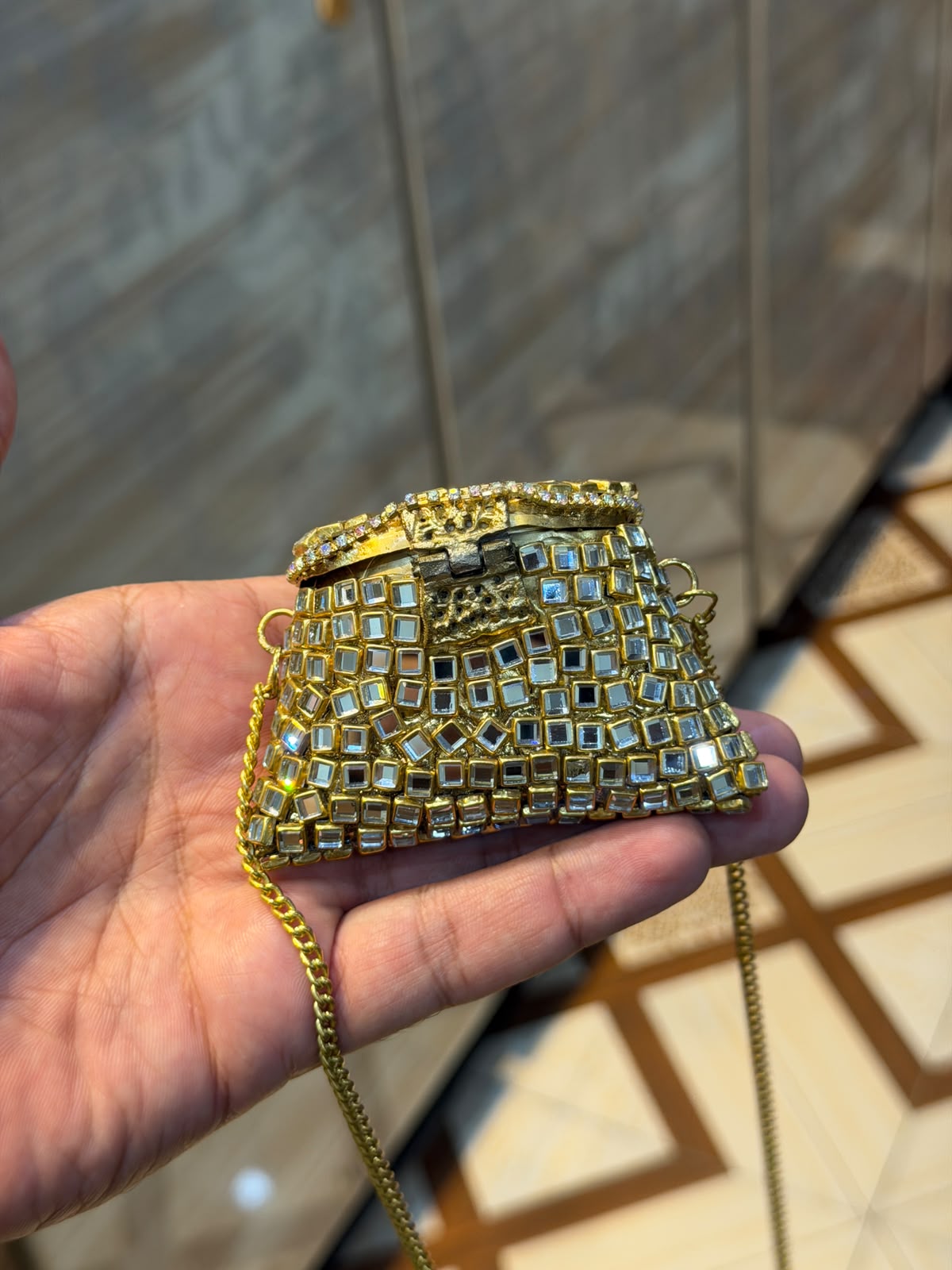 Stylish Indian Kundan Metal Clutch_Small Size_New Arrival
