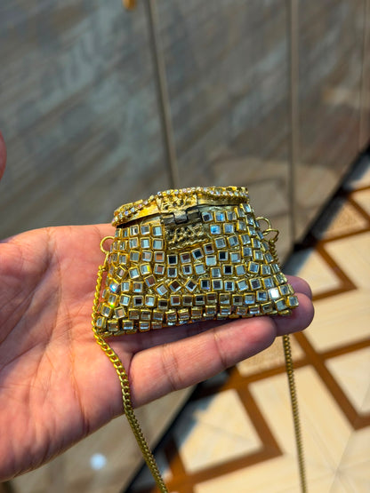 Stylish Indian Kundan Metal Clutch_Small Size_New Arrival
