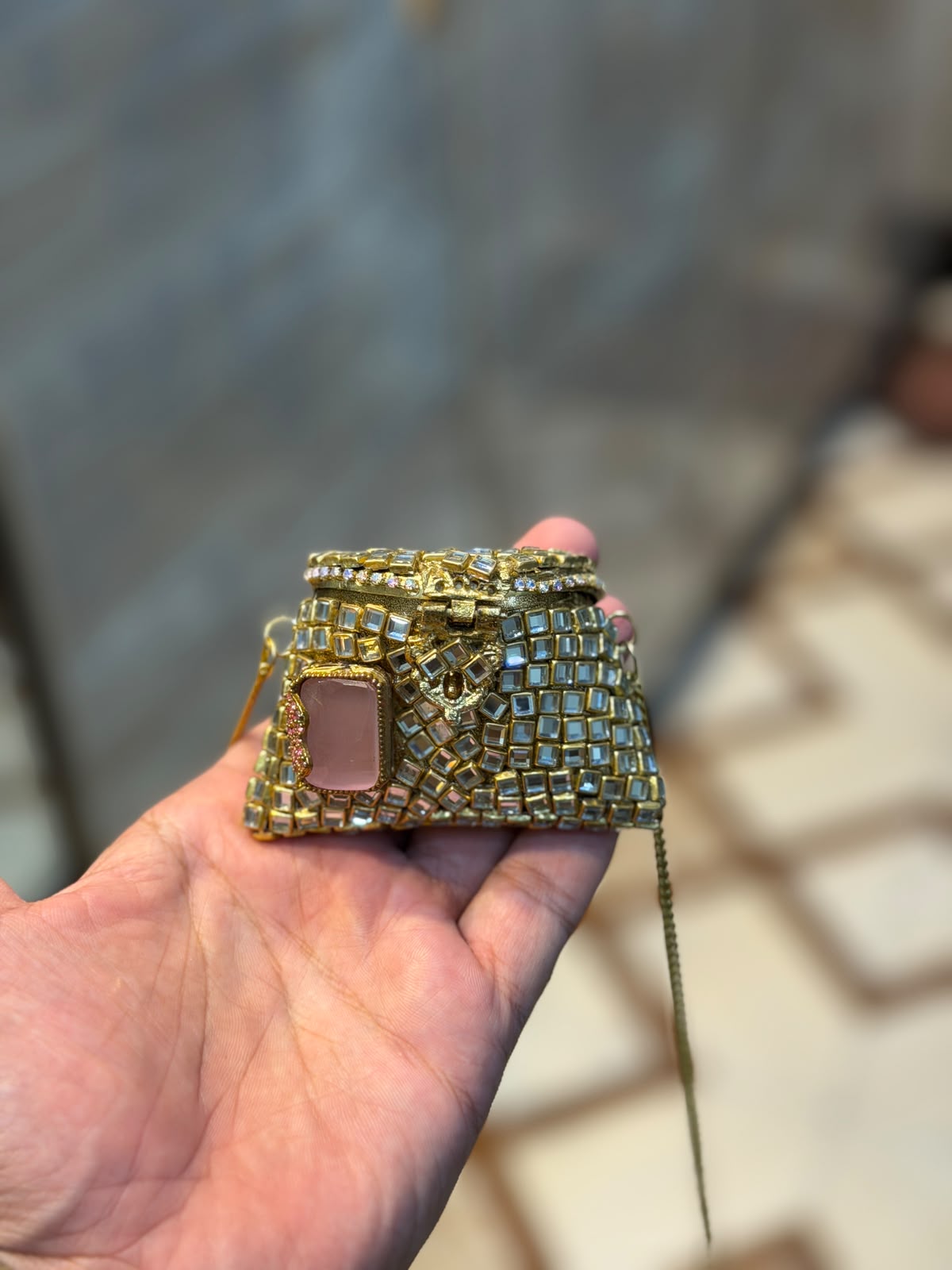 Stylish Indian Kundan Metal Clutch_Small Size_New Arrival
