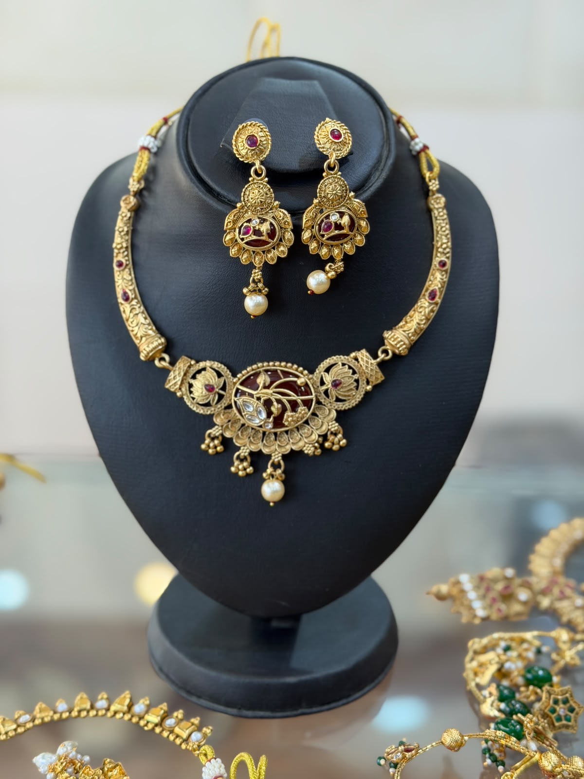 Royal Golden Rajwadi Choker Set – Bridal Necklace & Earrings | Wedding Collection | New Arrival  10