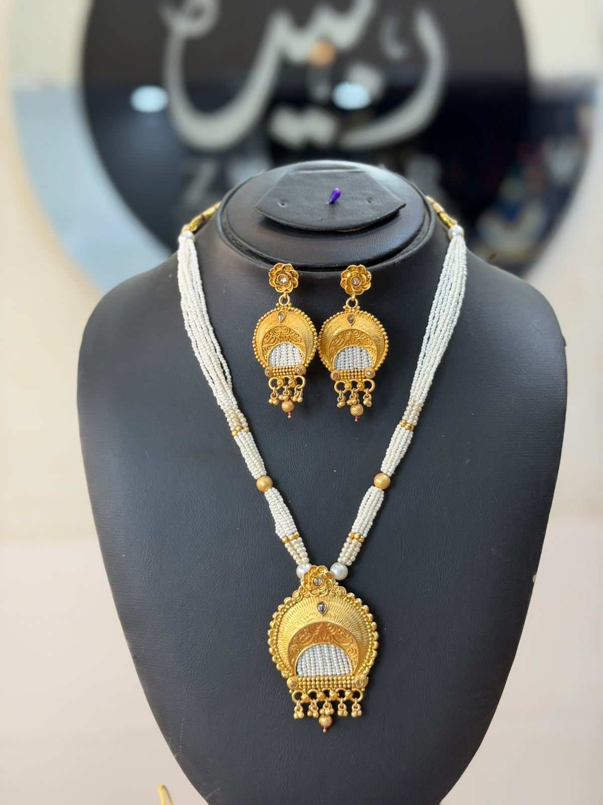 Royal Golden Rajwadi Mala Set – Bridal Necklace & Earrings | Wedding Collection | New Arrival  2