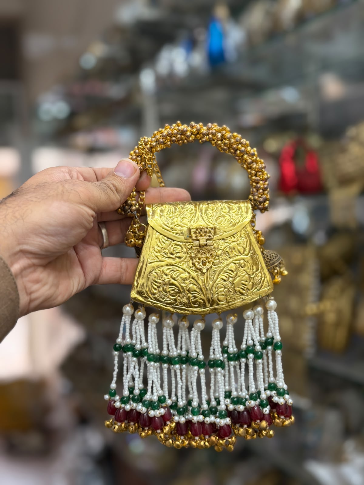 Stylish Indian Golden Designer Metal Clutch_Small Size_New Arrival